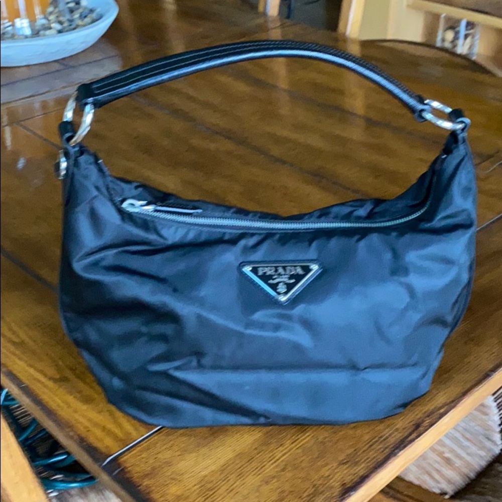 Prada Black Nylon Hobo